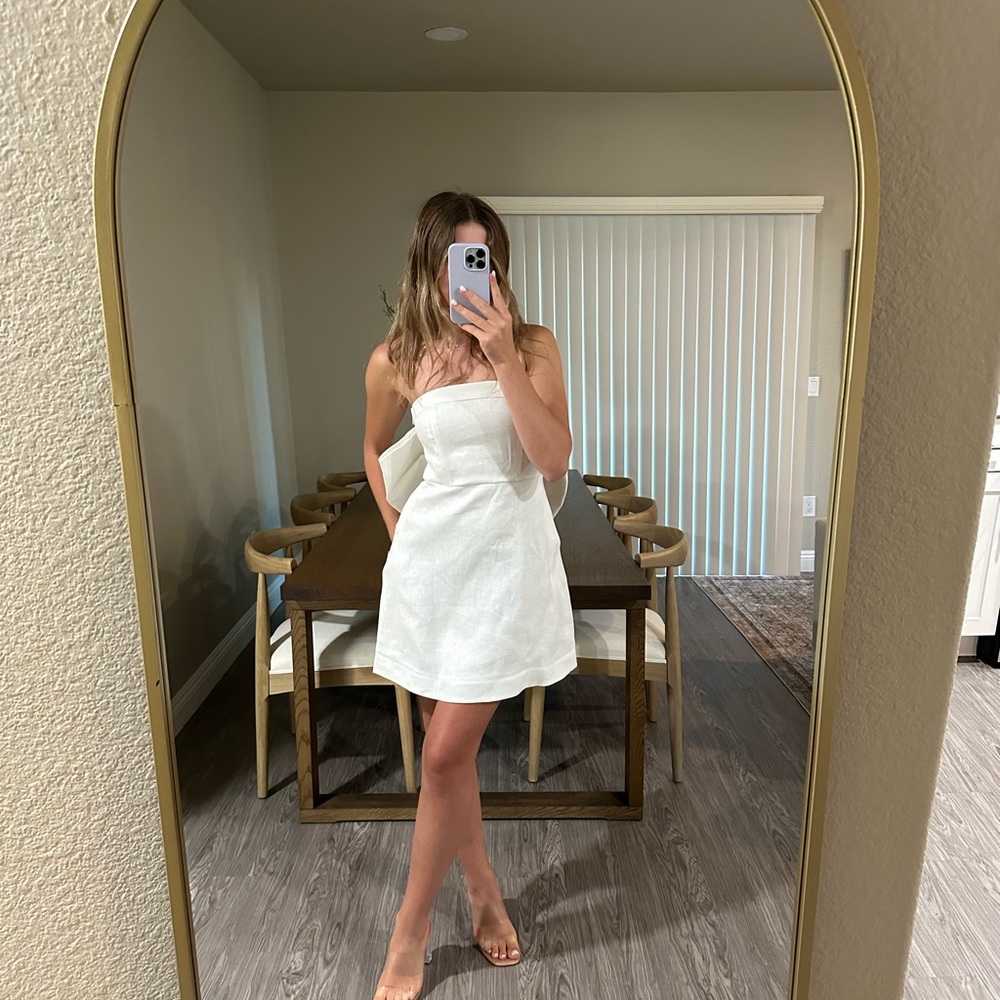 Elegant White Strapless Dissh Dress